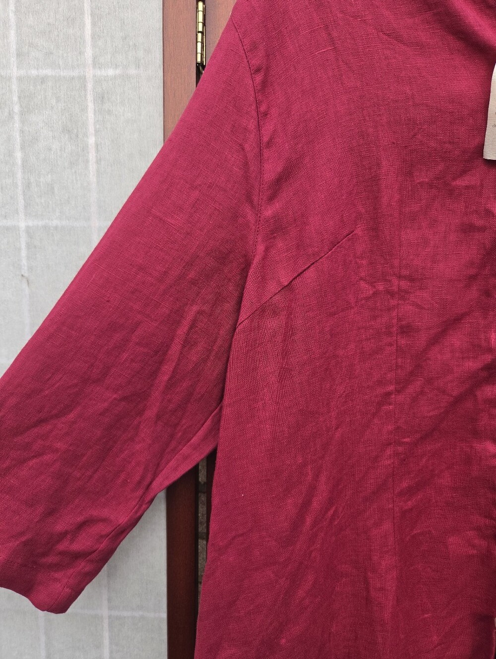 NWT Lintico Red 100% Linen Midi Tunic Dress XL Lagenlook Boho Coastal Grandma - Picture 9 of 14
